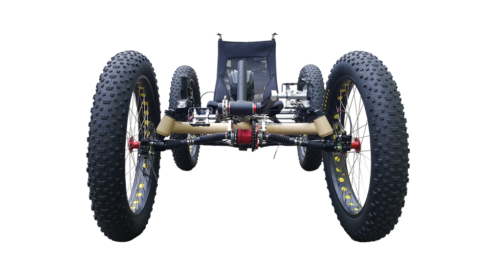 fat tire electric recumbent quad four wheels bicycle 4WD Electric Off-road Fat Tire Recumbent Quad F426E– TrikExplor