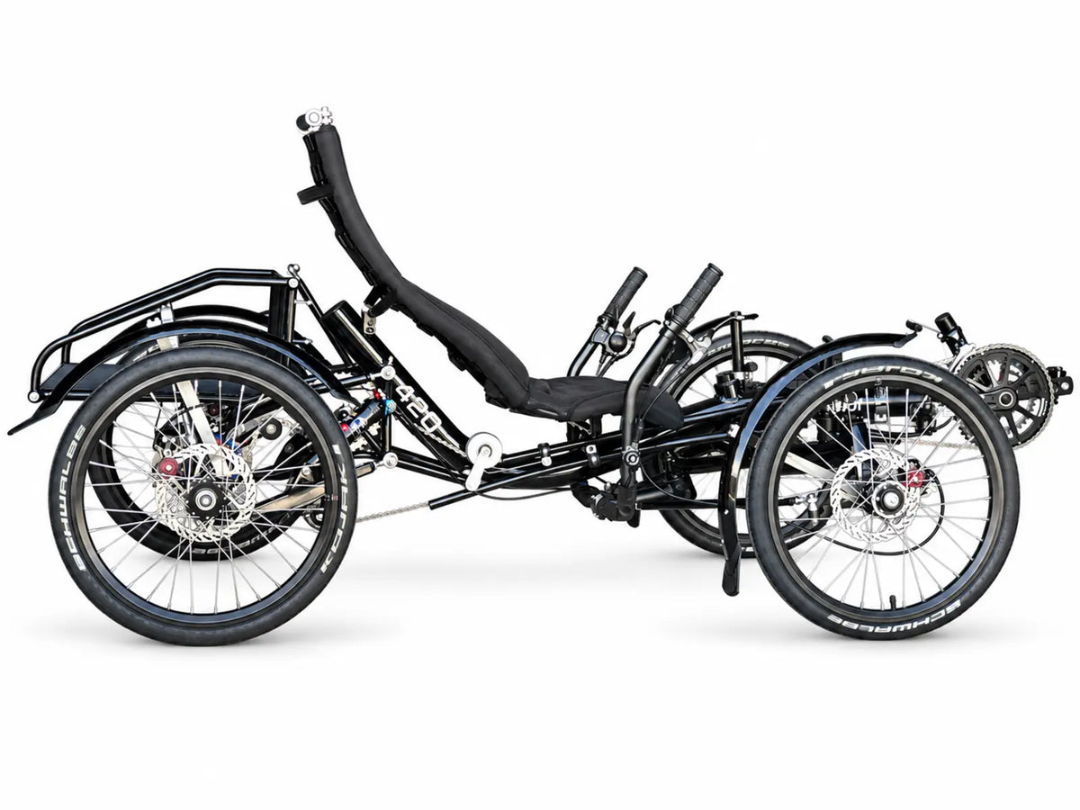 TrikExplor 420 recumbent quad four-wheel chassis and low mesh seat