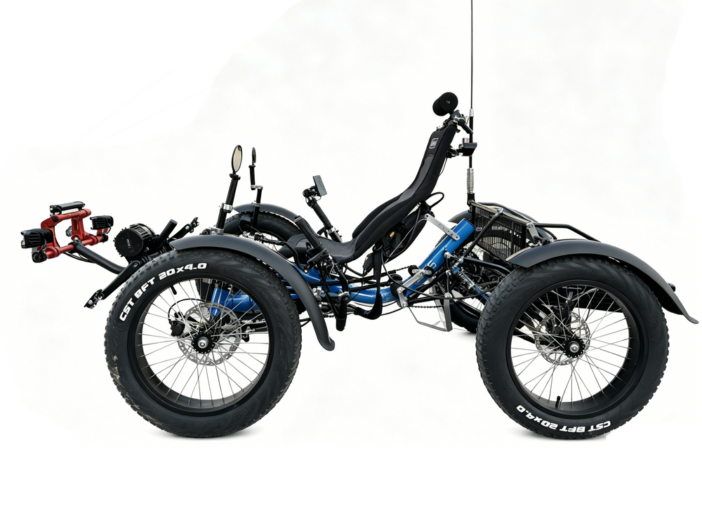 fat tire electric recumbent quad four wheels bicycle TheraQuad F420E Rehabilitation Power-Assisted Quad Bike Four Wheel Pedal