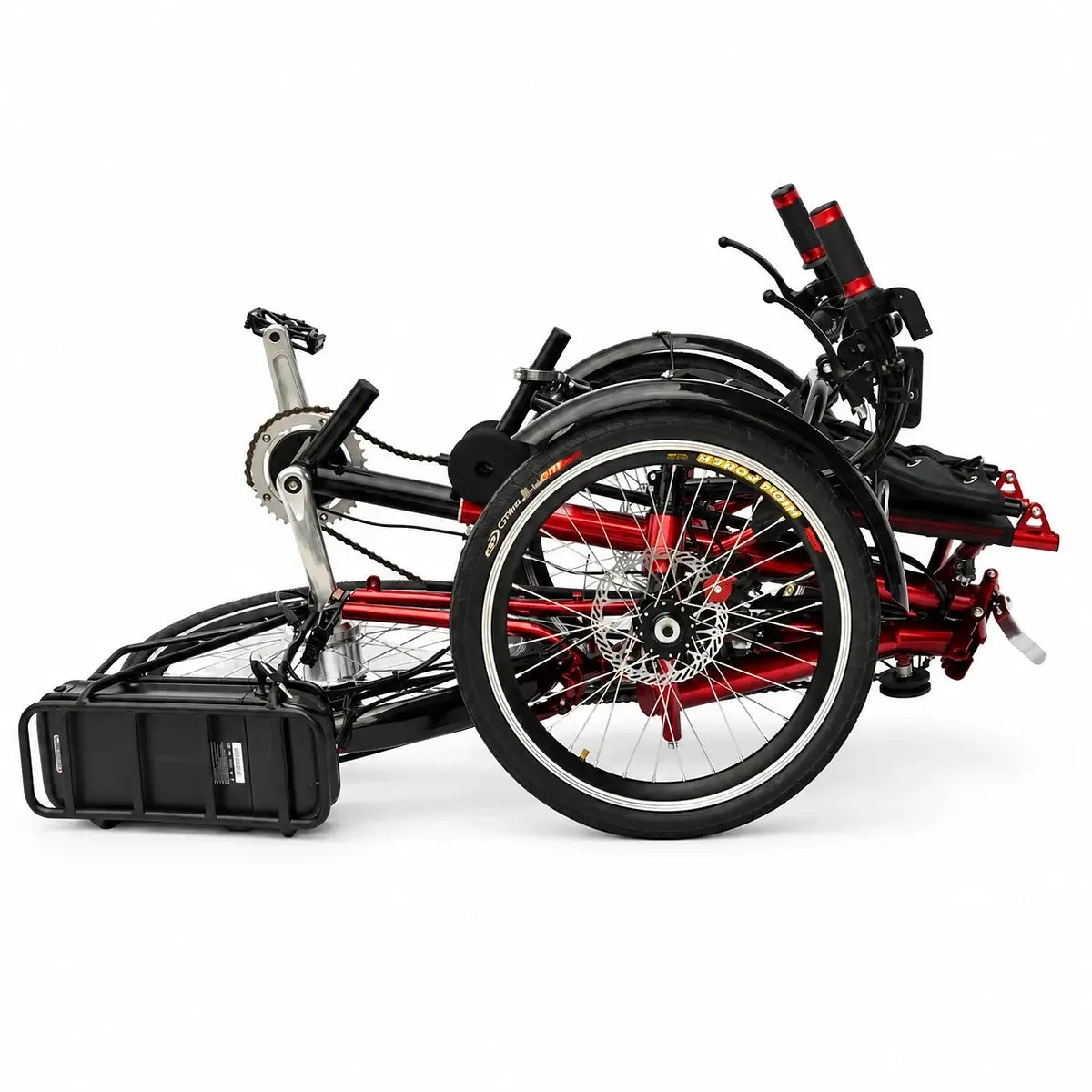 TrikExplor M009FD folded flat with the seat attached